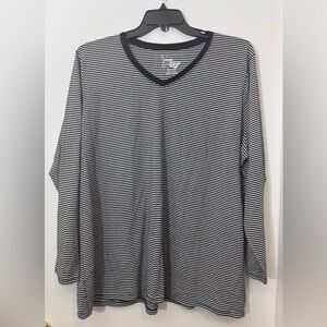 Just My Size Black and White Striped Top